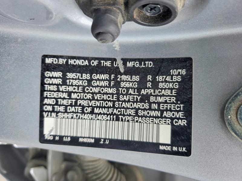 Aukcja sprzedaży 2017 Honda Civic, vin: SHHFK7H40HU406411, numer aukcji: 53468876