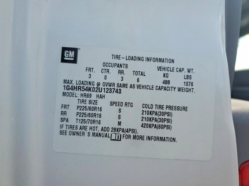 Aukcja sprzedaży 2002 Buick Lesabre, vin: 1G4HR54K02U123743, numer aukcji: 53429846