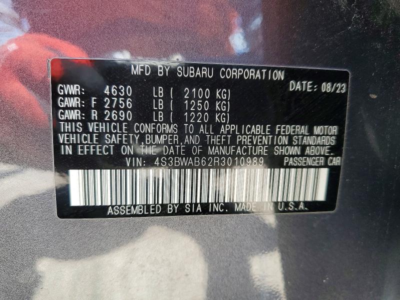 Aukcja sprzedaży 2024 Subaru Legacy, vin: 4S3BWAB62R3010989, numer aukcji: 55065916