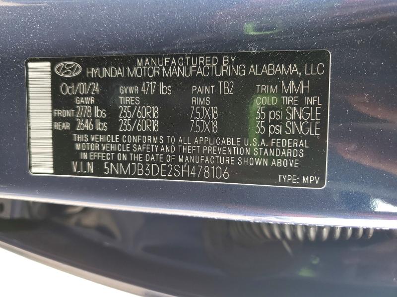 Aukcja sprzedaży 2025 Hyundai Tucson, vin: 5NMJB3DE2SH478106, numer aukcji: 55045336