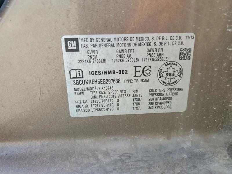 Aukcja sprzedaży 2014 Chevrolet Silverado, vin: 3GCUKREH5EG297638, numer aukcji: 53291786