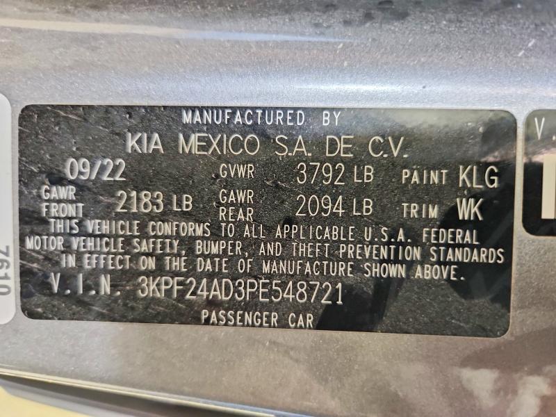 Продаж на аукціоні авто 2023 Kia Forte, vin: 3KPF24AD3PE548721, номер лоту: 53893506