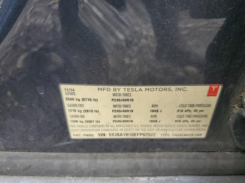 Продажа на аукционе авто 2014 Tesla Model S, vin: 5YJSA1H10EFP62522, номер лота: 53506116