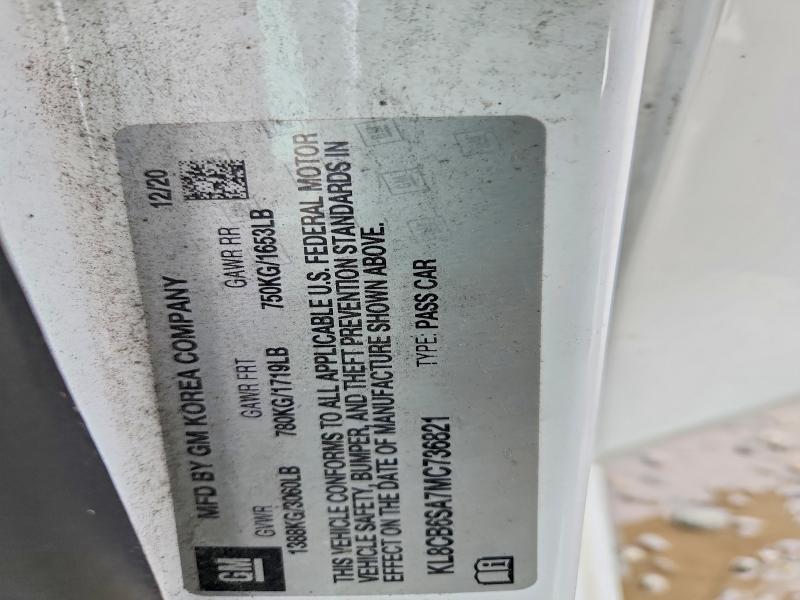Продажа на аукционе авто 2021 Chevrolet Spark, vin: KL8CB6SA7MC736821, номер лота: 54700376