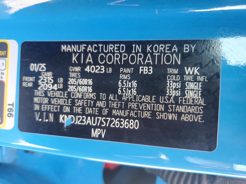 Продажа на аукционе авто 2025 Kia Soul, vin: KNDJ23AU7S7263680, номер лота: 53197796
