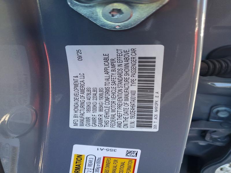 54981686 :رقم المزاد ، 19UDE4H64TA001400 vin ، 2026 Acura Integra مزاد بيع