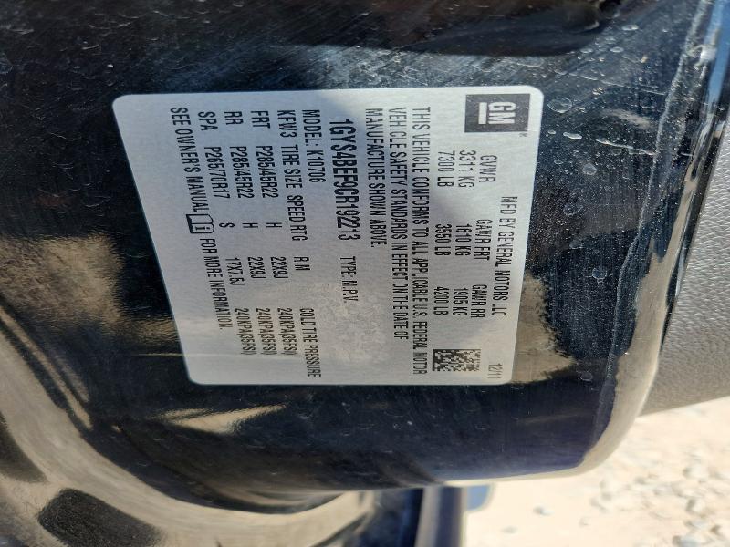 Продаж на аукціоні авто 2012 Cadillac Escalade, vin: 1GYS4BEF9CR192213, номер лоту: 52885216