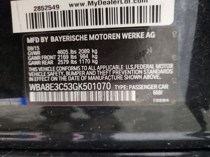 Продажа на аукционе авто 2016 Bmw 328, vin: WBA8E3C53GK501070, номер лота: 53624346