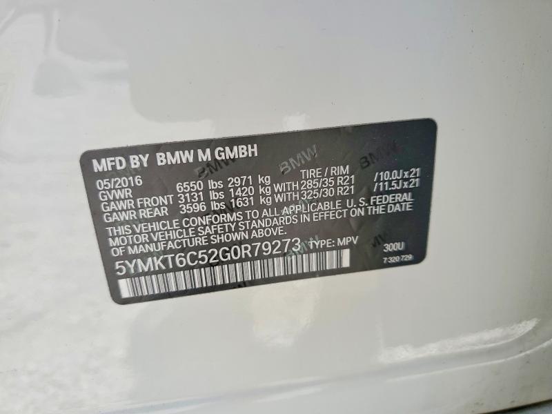 Продажа на аукционе авто 2016 Bmw X5, vin: 5YMKT6C52G0R79273, номер лота: 53121746