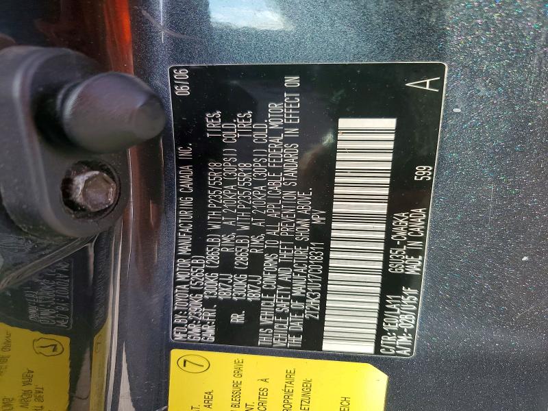 55139656 :رقم المزاد ، 2T2HK31U17C018311 vin ، 2007 Lexus Rx مزاد بيع