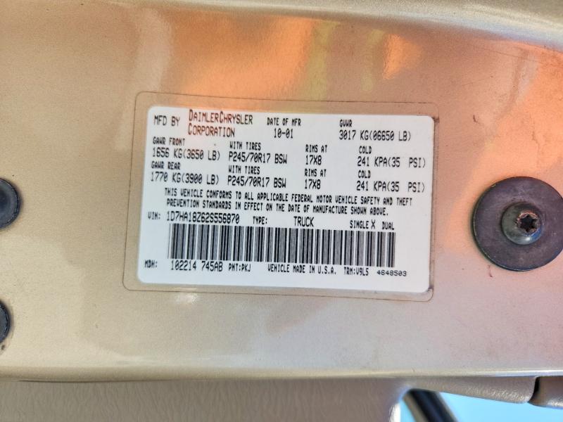 52954046 :رقم المزاد ، 1D7HA18Z62S556870 vin ، 2002 Dodge Ram 1500 مزاد بيع