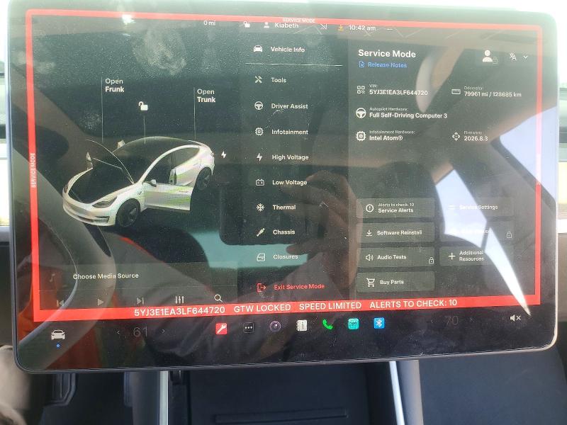 Продаж на аукціоні авто 2020 Tesla Model 3, vin: 5YJ3E1EA3LF644720, номер лоту: 52223296