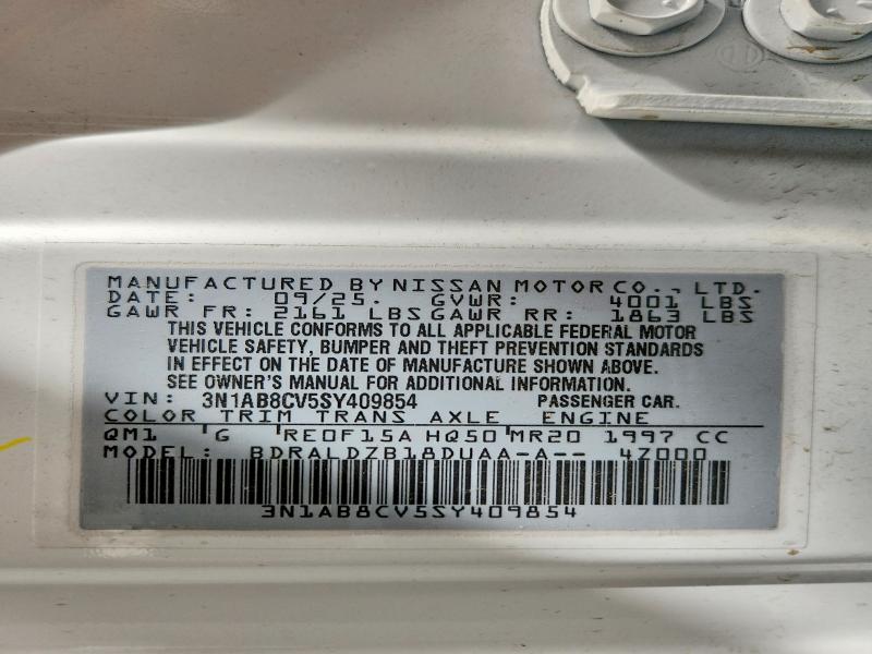 Продажа на аукционе авто 2025 Nissan Sentra, vin: 3N1AB8CV5SY409854, номер лота: 54120326