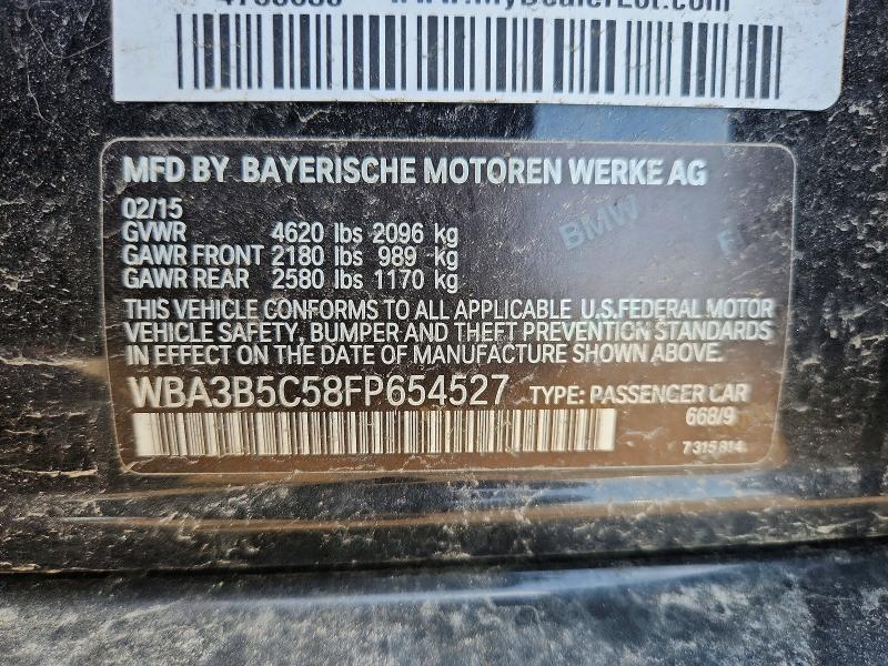 53784776 :رقم المزاد ، WBA3B5C58FP654527 vin ، 2015 Bmw 328 مزاد بيع
