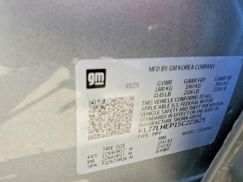 Продаж на аукціоні авто 2025 Chevrolet Trax, vin: KL77LHEP1SC223625, номер лоту: 51270966