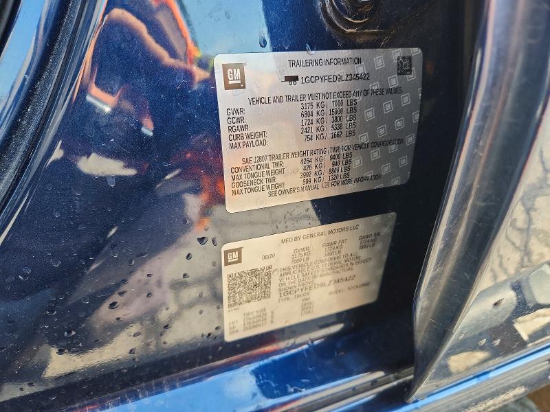 Продаж на аукціоні авто 2020 Chevrolet Silverado, vin: 1GCPYFED9LZ345422, номер лоту: 54057396