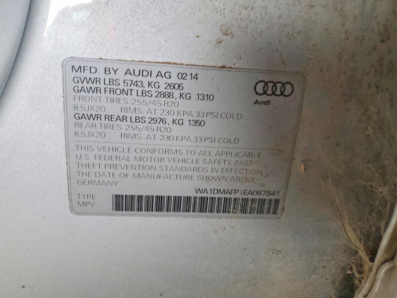 Продажа на аукционе авто 2014 Audi Q5, vin: WA1DMAFP1EA087841, номер лота: 55750696