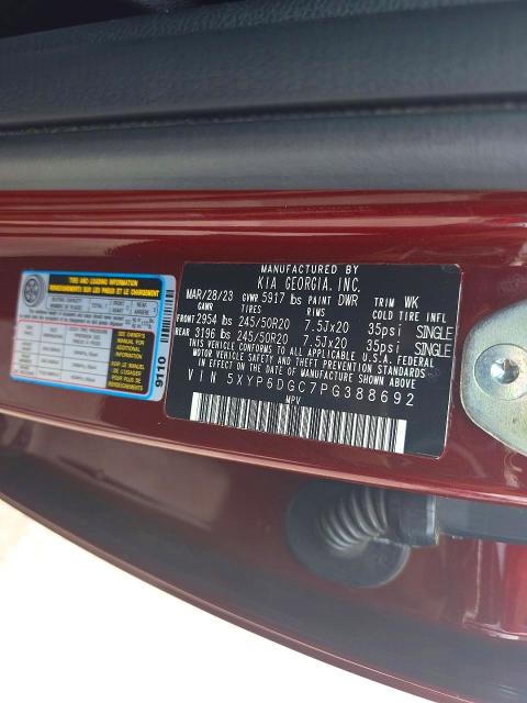 Продажа на аукционе авто 2023 Kia Telluride, vin: 5XYP6DGC7PG388692, номер лота: 55584796