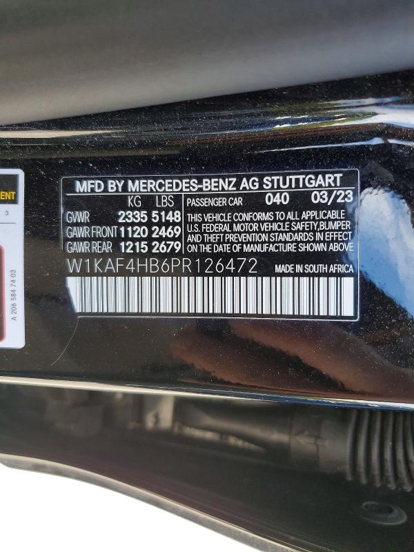 Продаж на аукціоні авто 2023 Mercedes-benz C, vin: W1KAF4HB6PR126472, номер лоту: 53135406