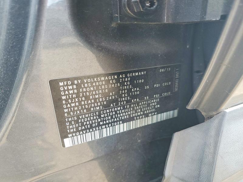 Продажа на аукционе авто 2014 Volkswagen Tiguan, vin: WVGAV3AX5EW507026, номер лота: 54669646