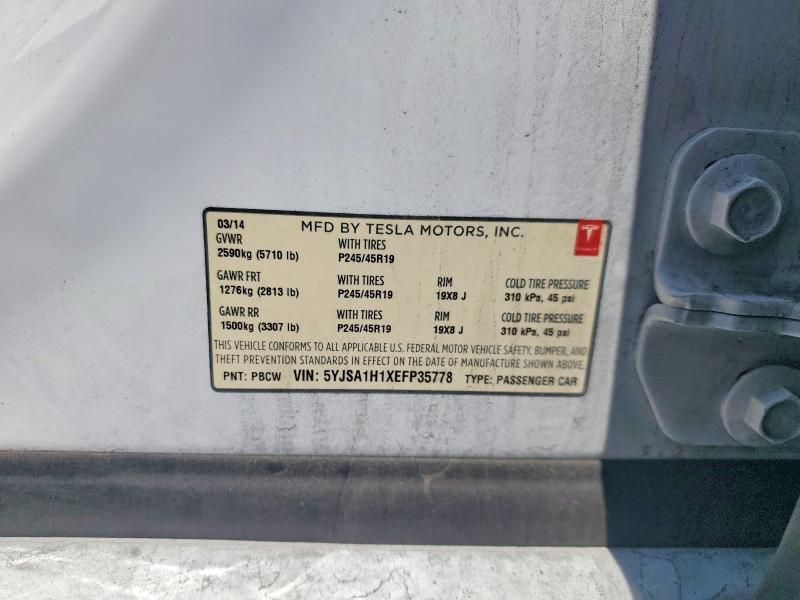 Продажа на аукционе авто 2014 Tesla Model S, vin: 5YJSA1H1XEFP35778, номер лота: 53554596