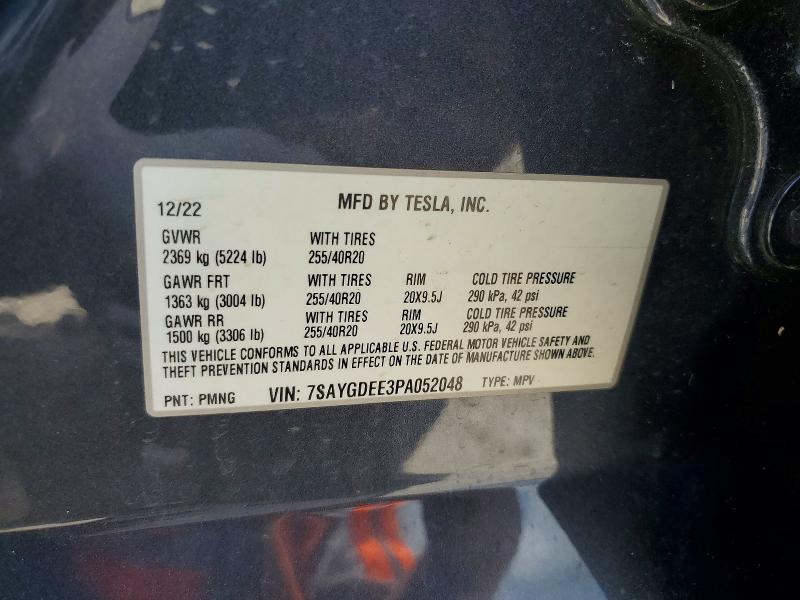 Продаж на аукціоні авто 2023 Tesla Model Y, vin: 7SAYGDEE3PA052048, номер лоту: 54451016