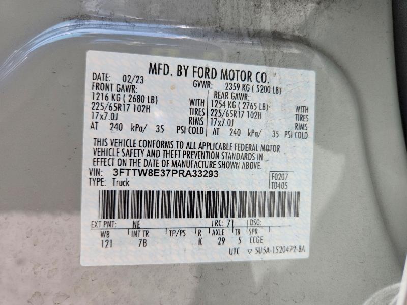 54268526 :رقم المزاد ، 3FTTW8E37PRA33293 vin ، 2023 Ford Maverick مزاد بيع