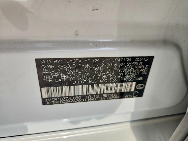 Продаж на аукціоні авто 2015 Lexus Gs, vin: JTHCE1BL3FA004136, номер лоту: 53387596