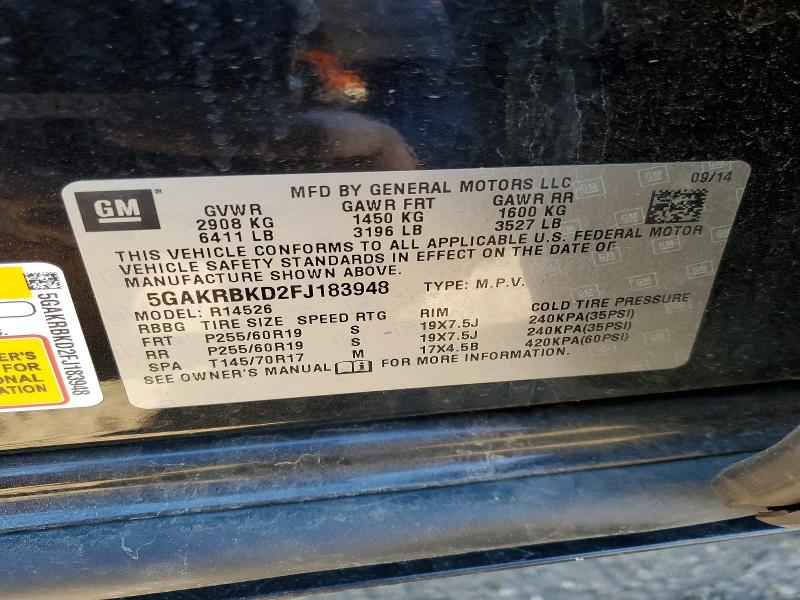 Aukcja sprzedaży 2015 Buick Enclave, vin: 5GAKRBKD2FJ183948, numer aukcji: 54111816