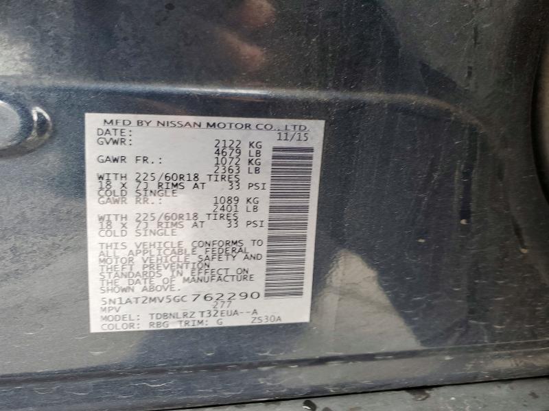 Продажа на аукционе авто 2016 Nissan Rogue, vin: 5N1AT2MV5GC762290, номер лота: 55065676