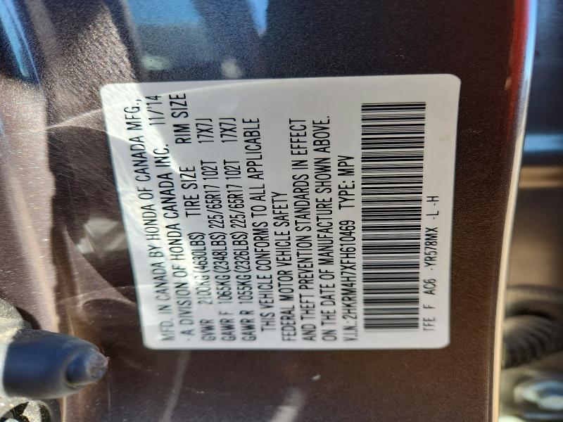 Aukcja sprzedaży 2015 Honda Cr-v, vin: 2HKRM4H7XFH610469, numer aukcji: 53377086