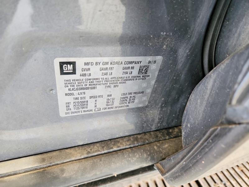 Продажа на аукционе авто 2019 Buick Encore, vin: KL4CJGSM6KB916881, номер лота: 54787526