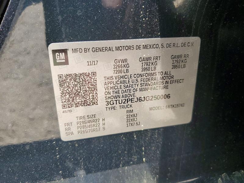 Aukcja sprzedaży 2018 Gmc Sierra, vin: 3GTU2PEJ6JG250006, numer aukcji: 53205016