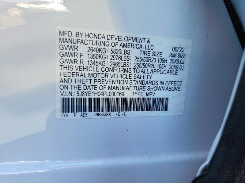 2023 Acura Mdx მანქანა იყიდება აუქციონზე, vin: 5J8YE1H04PL000169, აუქციონის ნომერი: 53340966
