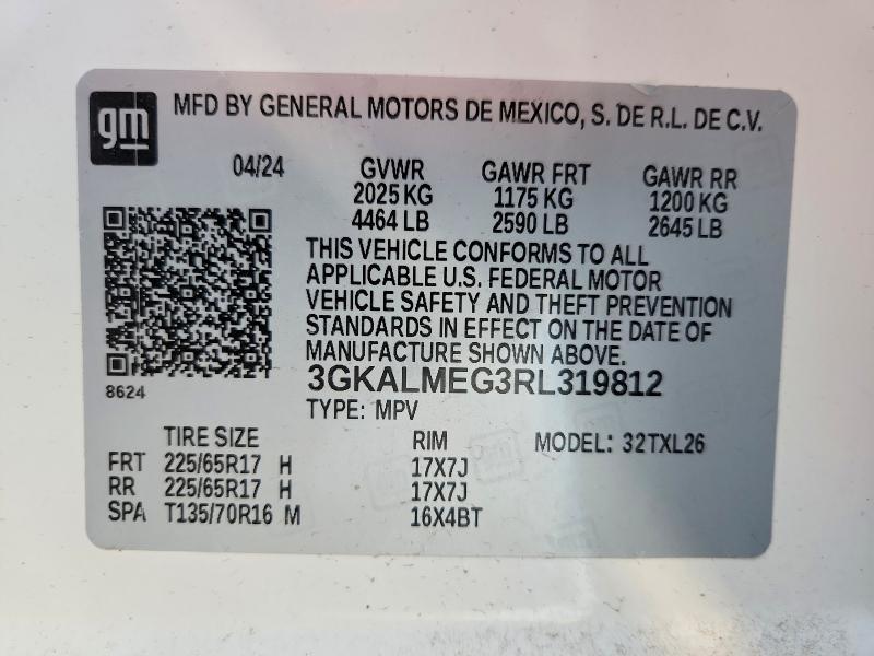 53143366 :رقم المزاد ، 3GKALMEG3RL319812 vin ، 2024 Gmc Terrain مزاد بيع