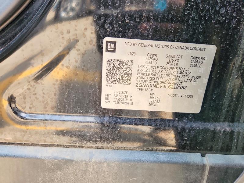 Продажа на аукционе авто 2020 Chevrolet Equinox, vin: 2GNAXNEV4L6218382, номер лота: 54544036