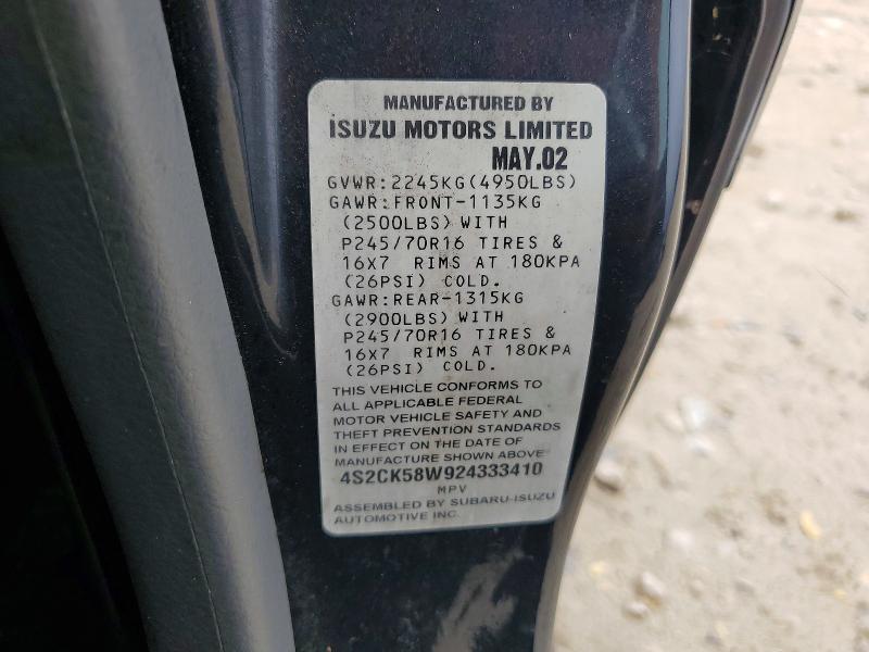 Продаж на аукціоні авто 2002 Isuzu Rodeo, vin: 4S2CK58W924333410, номер лоту: 54970796