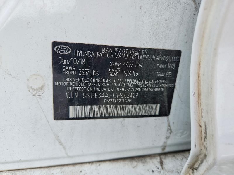 Продаж на аукціоні авто 2018 Hyundai Sonata, vin: 5NPE34AF1JH682429, номер лоту: 54499256