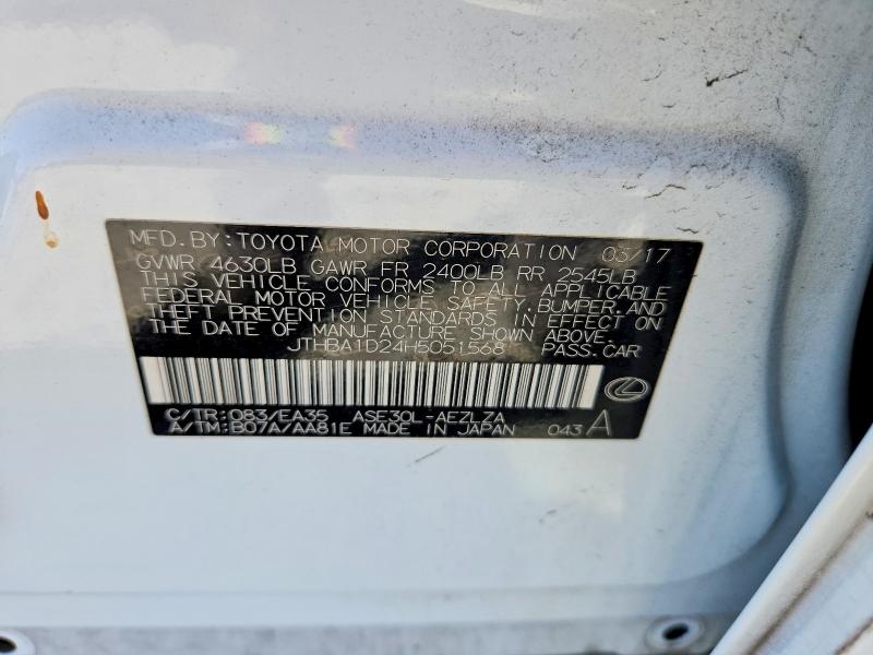 Продажа на аукционе авто 2017 Lexus Is, vin: JTHBA1D24H5051568, номер лота: 53305166
