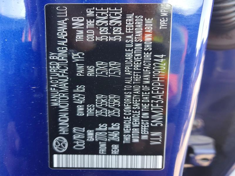 52231366 :رقم المزاد ، 5NMJF3AE9PH190244 vin ، 2023 Hyundai Tucson مزاد بيع