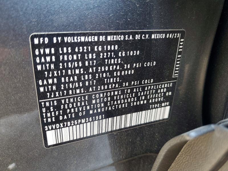 Aukcja sprzedaży 2023 Volkswagen Taos, vin: 3VVDX7B25PM361981, numer aukcji: 52249196