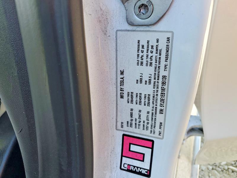 Продажа на аукционе авто 2019 Tesla Model 3, vin: 5YJ3E1EB1KF195139, номер лота: 54210606