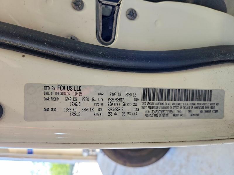 2016 Dodge Journey მანქანა იყიდება აუქციონზე, vin: 3C4PDCAB5GT139641, აუქციონის ნომერი: 53725066