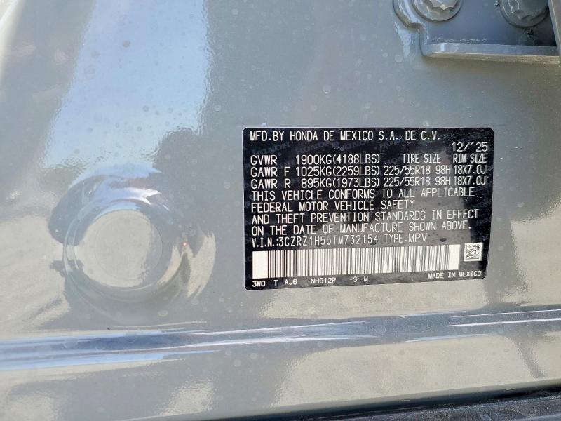 52152966 :رقم المزاد ، 3CZRZ1H55TM732154 vin ، 2026 Honda Hr-v مزاد بيع