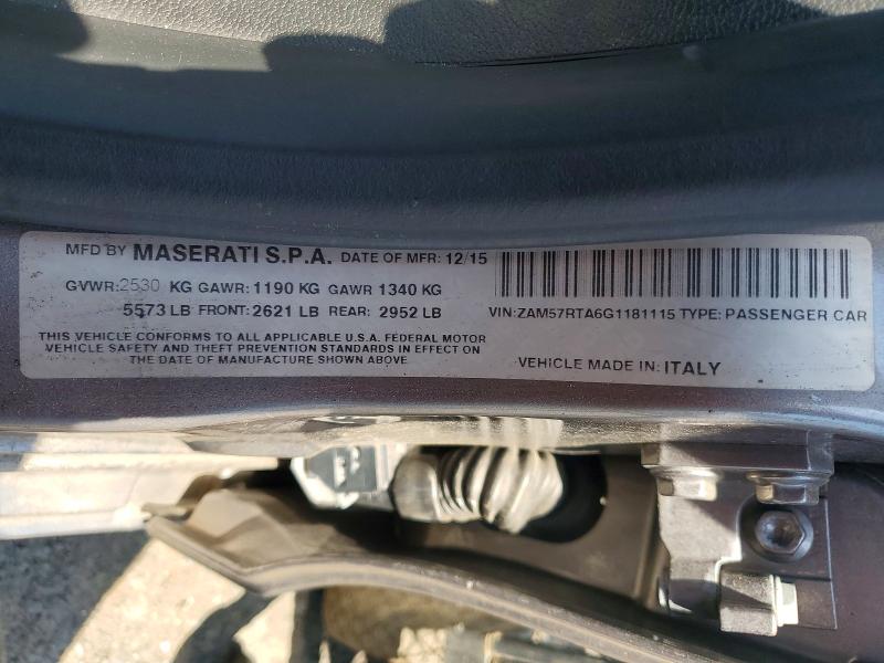 Aukcja sprzedaży 2016 Maserati Ghibli, vin: ZAM57RTA6G1181115, numer aukcji: 53756426