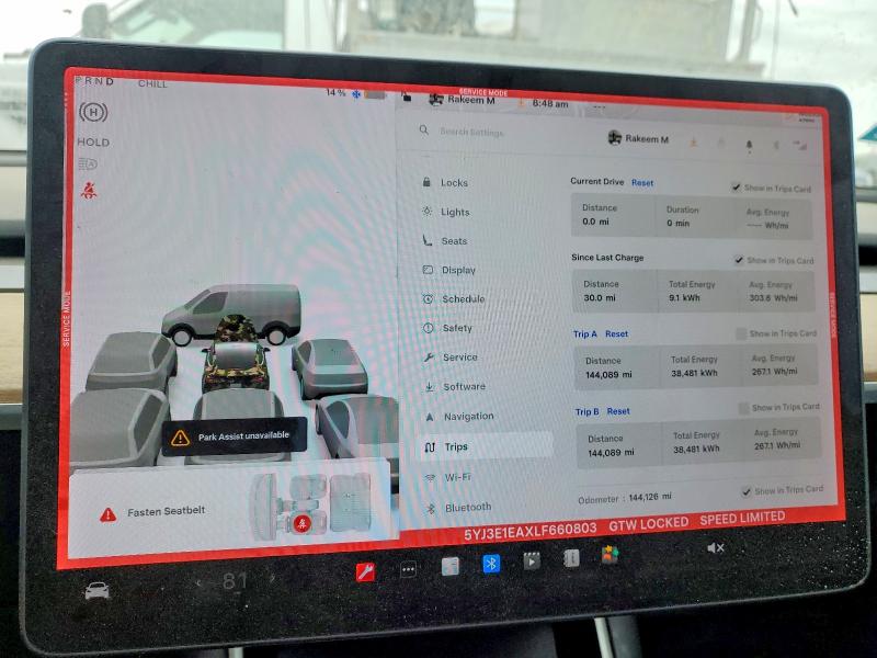 2020 Tesla Model 3 მანქანა იყიდება აუქციონზე, vin: 5YJ3E1EAXLF660803, აუქციონის ნომერი: 52248706