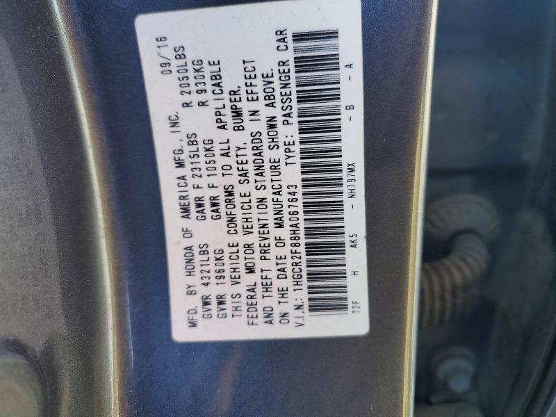 Продажа на аукционе авто 2017 Honda Accord, vin: 1HGCR2F88HA067643, номер лота: 52659706