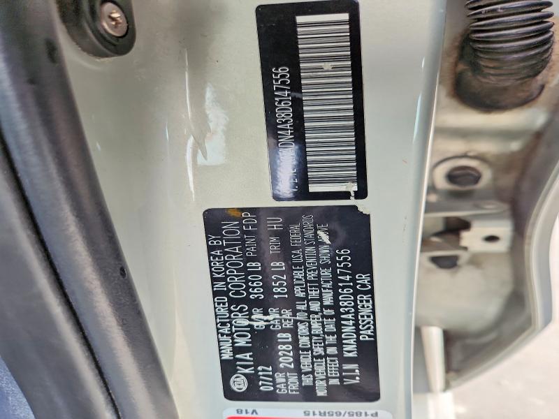 54194596 :رقم المزاد ، KNADN4A38D6147556 vin ، 2013 Kia Rio مزاد بيع