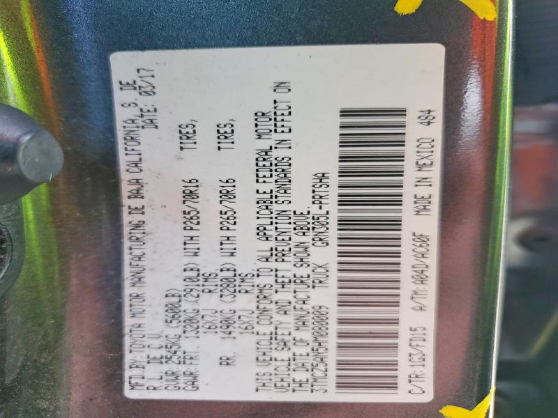 53235436 :رقم المزاد ، 3TMCZ5AN5HM080009 vin ، 2017 Toyota Tacoma مزاد بيع