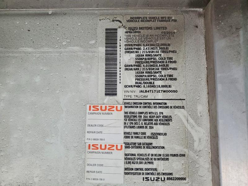 Продаж на аукціоні авто 2014 Isuzu Npr, vin: JALB4T171E7W00050, номер лоту: 52465126